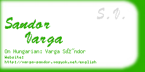 sandor varga business card